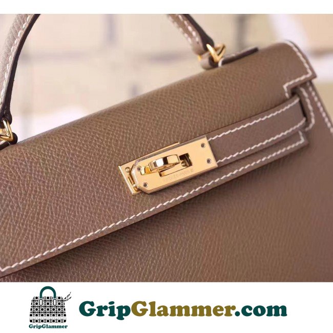 Hermes Etoupe Epsom Kelly Mini II 20cm Lushentic AAAAA Grade Replica - Image 3