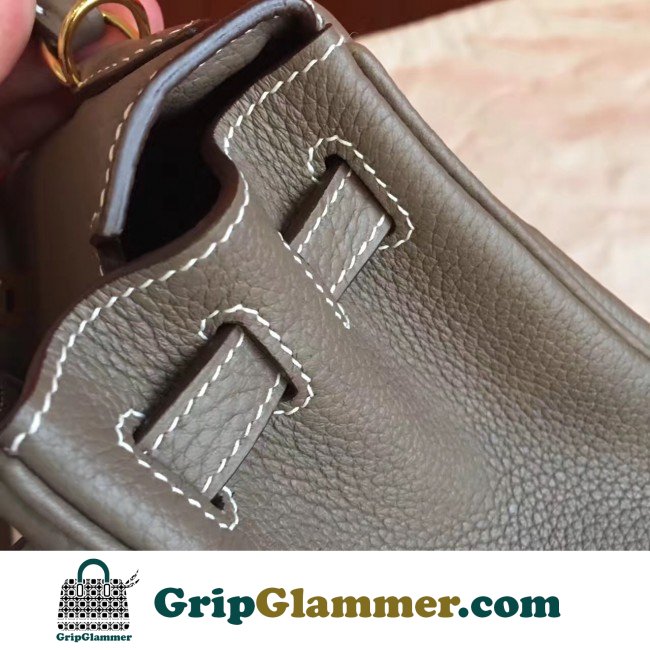 Hermes Etoupe Clemence Kelly 25cm Retourne Lushentic AAAAA Grade Replica - Image 7