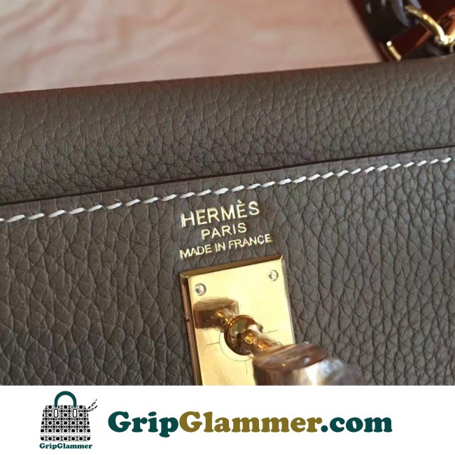 Hermes Etoupe Clemence Kelly 25cm Retourne Lushentic AAAAA Grade Replica - Image 8