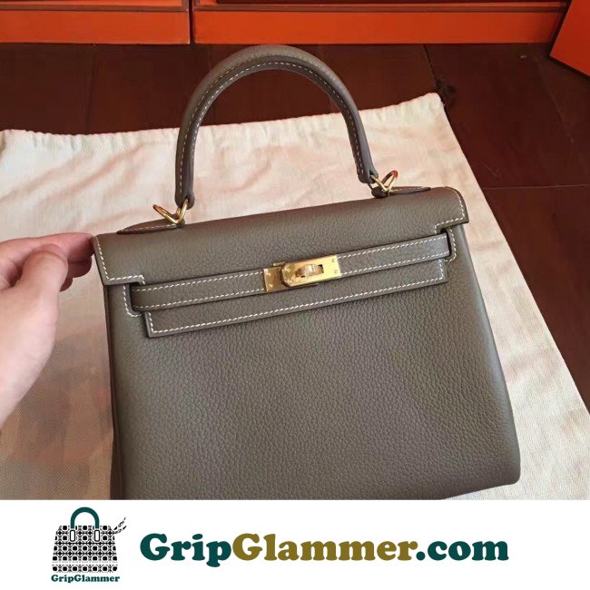 Hermes Etoupe Clemence Kelly 25cm Retourne Lushentic AAAAA Grade Replica