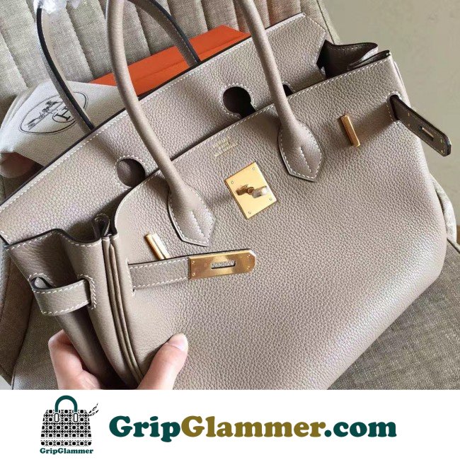Hermes Grey Clemence Birkin 35cm Lushentic AAAAA Grade Replica - Image 4