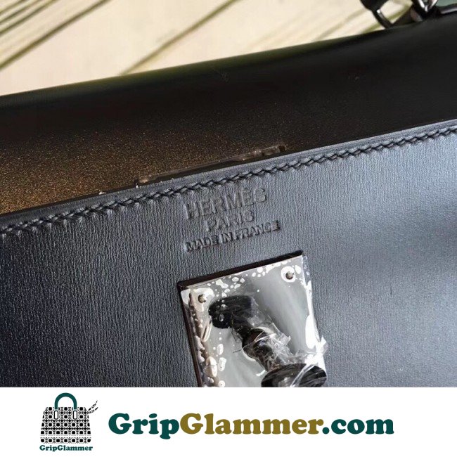 Hermes All Black Box Kelly 35cm Lushentic AAAAA Grade Replica - Image 7