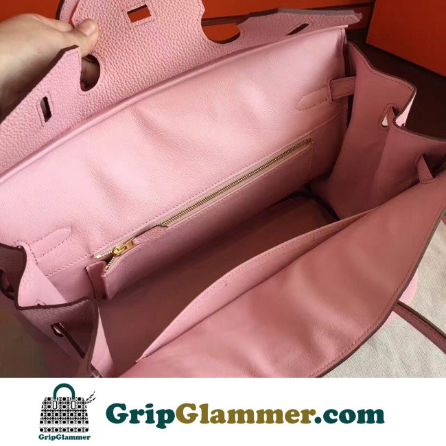 Hermes Pink Clemence Birkin 40cm Lushentic AAAAA Grade Replica - Image 2