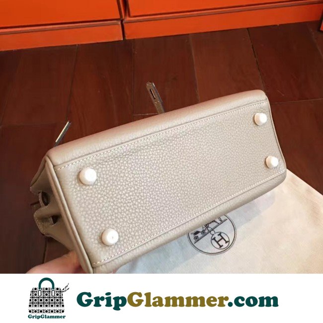 Hermes Grey Clemence Kelly 25cm Lushentic AAAAA Grade Replica - Image 6