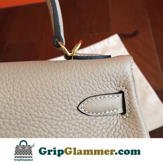 Hermes Grey Clemence Kelly 25cm Lushentic AAAAA Grade Replica - Image 8