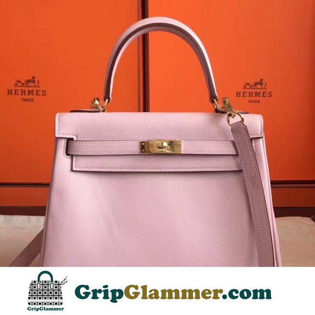 Hermes Rose Dragee Swift Kelly Retourne 28cm Lushentic AAAAA Grade Replica