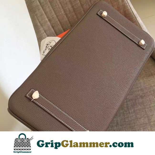 Hermes Etoupe Clemence Birkin 35cm Lushentic AAAAA Grade Replica (Copy) - Image 6