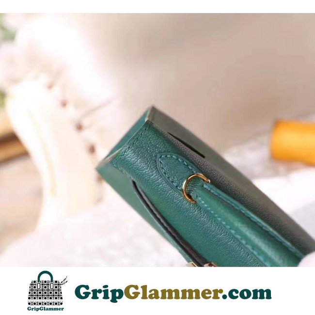 Hermes Malachite Chevre Kelly Mini II 20cm Lushentic AAAAA Grade Replica - Image 5