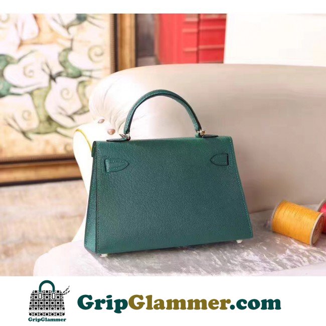 Hermes Malachite Chevre Kelly Mini II 20cm Lushentic AAAAA Grade Replica - Image 6