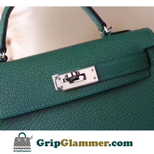 Hermes Malachite Chevre Kelly Mini II 20cm Lushentic AAAAA Grade Replica - Image 7