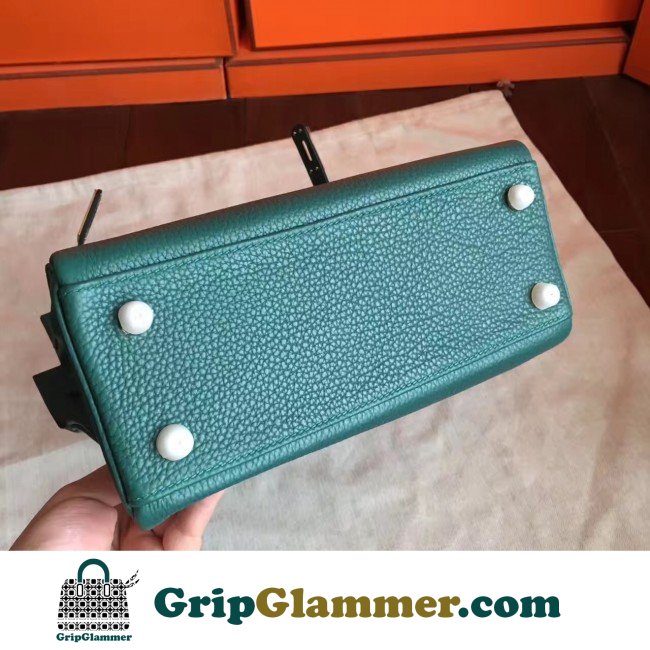 Hermes Malachite Clemence Kelly 25cm Retourne Lushentic AAAAA Grade Replica - Image 4