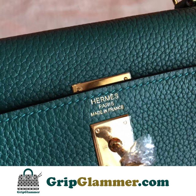 Hermes Malachite Clemence Kelly 25cm Retourne Lushentic AAAAA Grade Replica - Image 5