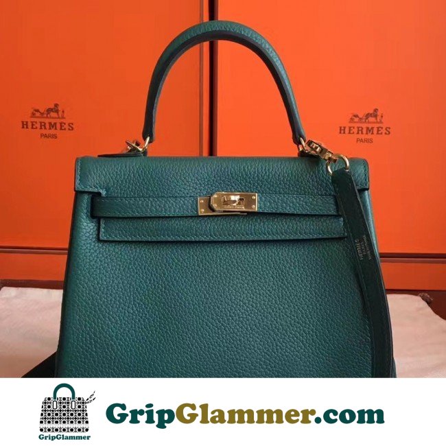 Hermes Malachite Clemence Kelly 25cm Retourne Lushentic AAAAA Grade Replica