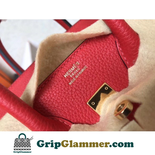 Hermes Red Clemence Birkin 25cm Lushentic AAAAA Grade Replica - Image 4