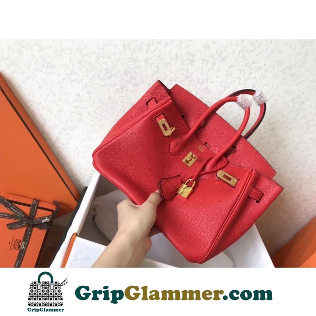 Hermes Red Clemence Birkin 25cm Lushentic AAAAA Grade Replica - Image 2