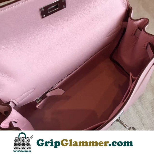 Hermes Rose Dragee Swift Kelly 25cm Retourne Lushentic AAAAA Grade Replica - Image 4