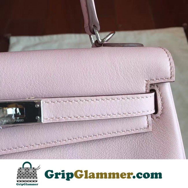 Hermes Rose Dragee Swift Kelly 25cm Retourne Lushentic AAAAA Grade Replica - Image 5