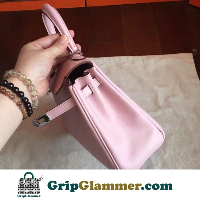 Hermes Rose Dragee Swift Kelly 25cm Retourne Lushentic AAAAA Grade Replica - Image 6