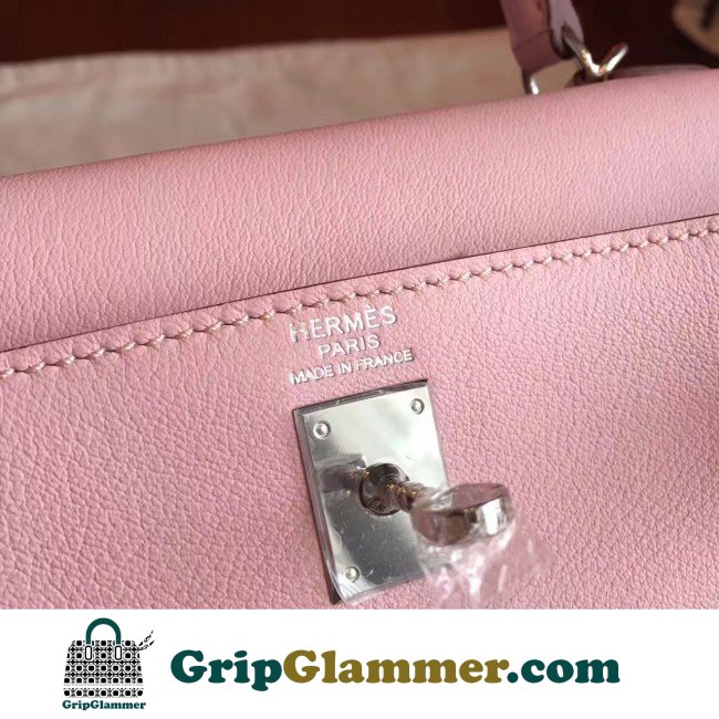 Hermes Rose Dragee Swift Kelly 25cm Retourne Lushentic AAAAA Grade Replica - Image 8