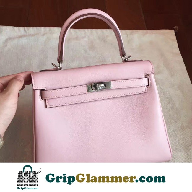 Hermes Rose Dragee Swift Kelly 25cm Retourne Lushentic AAAAA Grade Replica