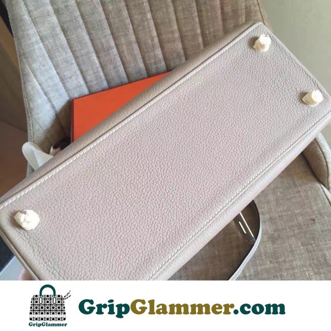 Hermes Grey Clemence Kelly Retourne 28cm Lushentic AAAAA Grade Replica - Image 4