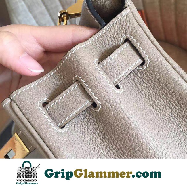 Hermes Grey Clemence Kelly Retourne 28cm Lushentic AAAAA Grade Replica - Image 5
