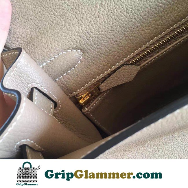 Hermes Grey Clemence Kelly Retourne 28cm Lushentic AAAAA Grade Replica - Image 7