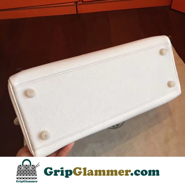 Hermes White Clemence Kelly Retourne 32cm Lushentic AAAAA Grade Replica - Image 2