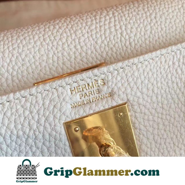 Hermes White Clemence Kelly Retourne 32cm Lushentic AAAAA Grade Replica - Image 3