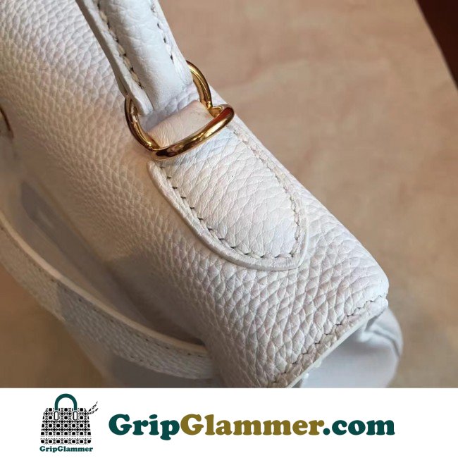 Hermes White Clemence Kelly Retourne 32cm Lushentic AAAAA Grade Replica - Image 4