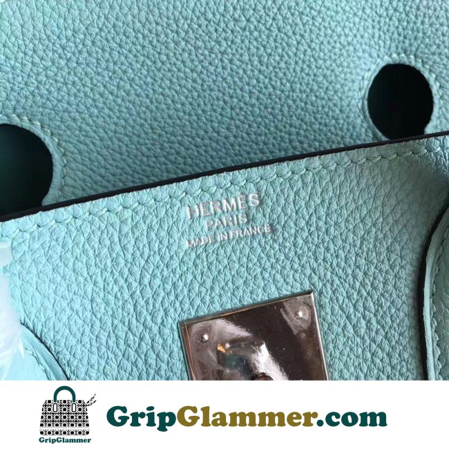 Hermes Blue Atoll Clemence Birkin 30cm Lushentic AAAAA Grade Replica - Image 2