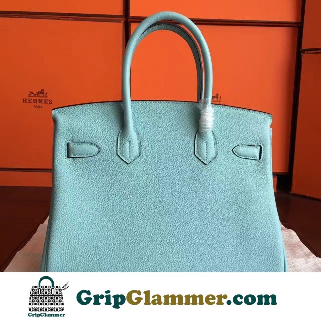 Hermes Blue Atoll Clemence Birkin 30cm Lushentic AAAAA Grade Replica - Image 3