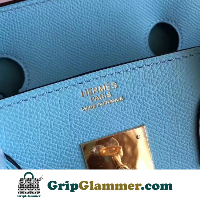 Hermes Blue Atoll Epsom Birkin 30cm Lushentic AAAAA Grade Replica - Image 2