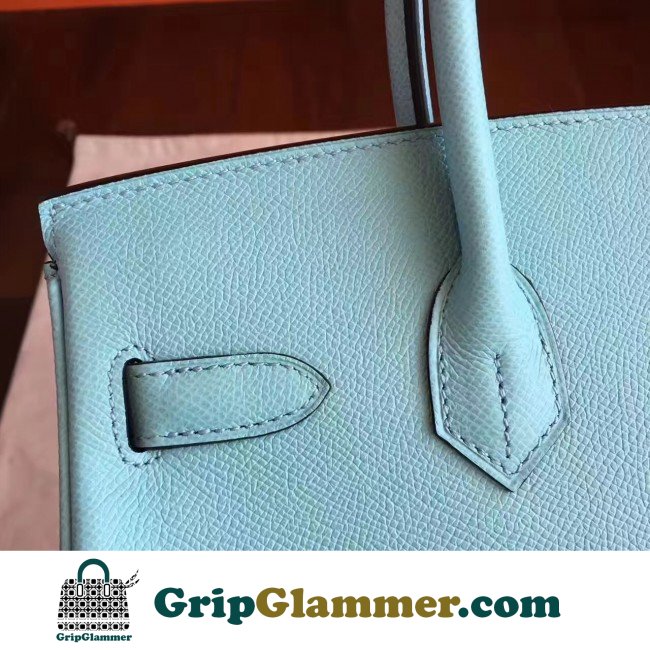 Hermes Blue Atoll Epsom Birkin 30cm Lushentic AAAAA Grade Replica - Image 4