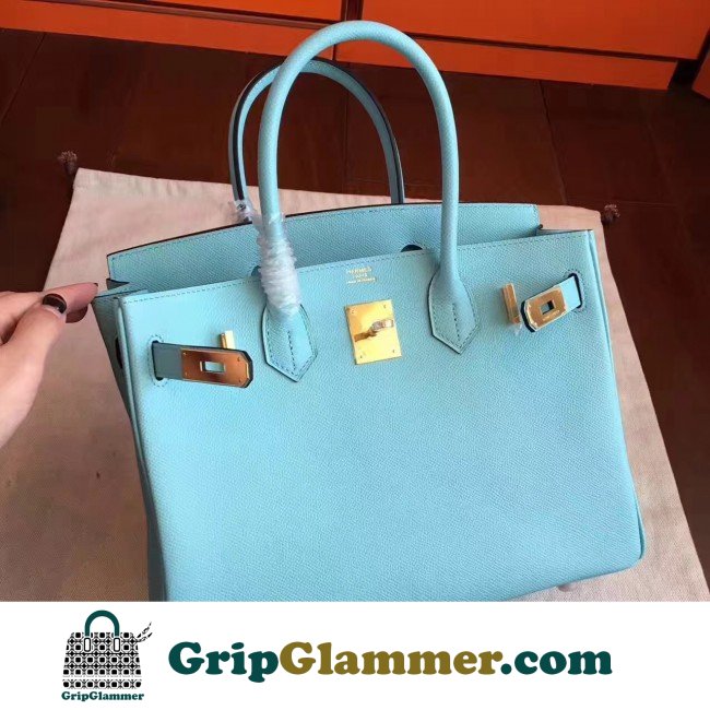 Hermes Blue Atoll Epsom Birkin 30cm Lushentic AAAAA Grade Replica - Image 5