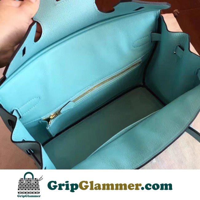 Hermes Blue Atoll Epsom Birkin 30cm Lushentic AAAAA Grade Replica - Image 7