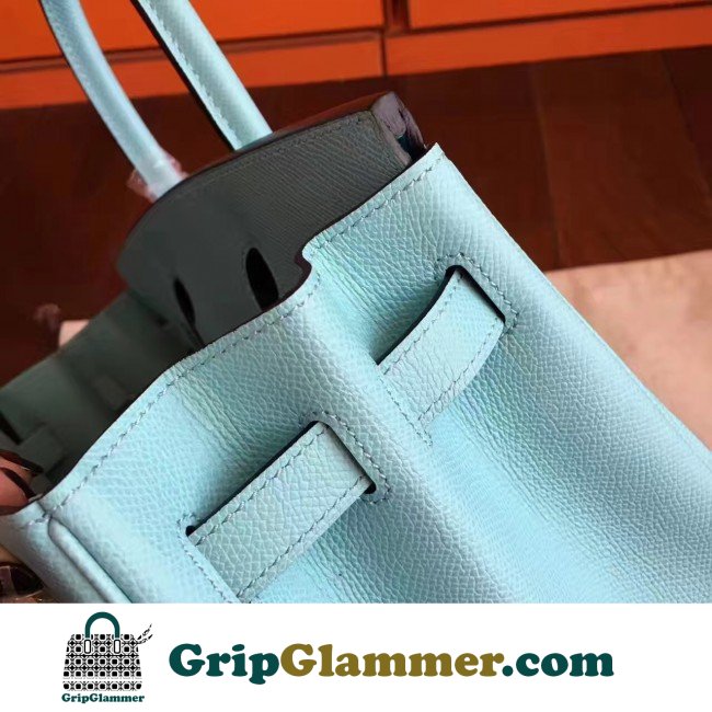 Hermes Blue Atoll Epsom Birkin 30cm Lushentic AAAAA Grade Replica - Image 9