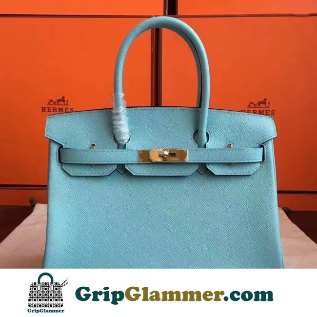 Hermes Blue Atoll Epsom Birkin 30cm Lushentic AAAAA Grade Replica - Image 3