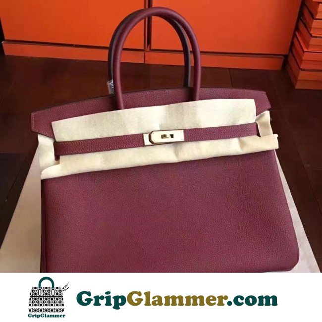 Hermes Bordeaux Clemence Birkin 35cm Lushentic AAAAA Grade Replica