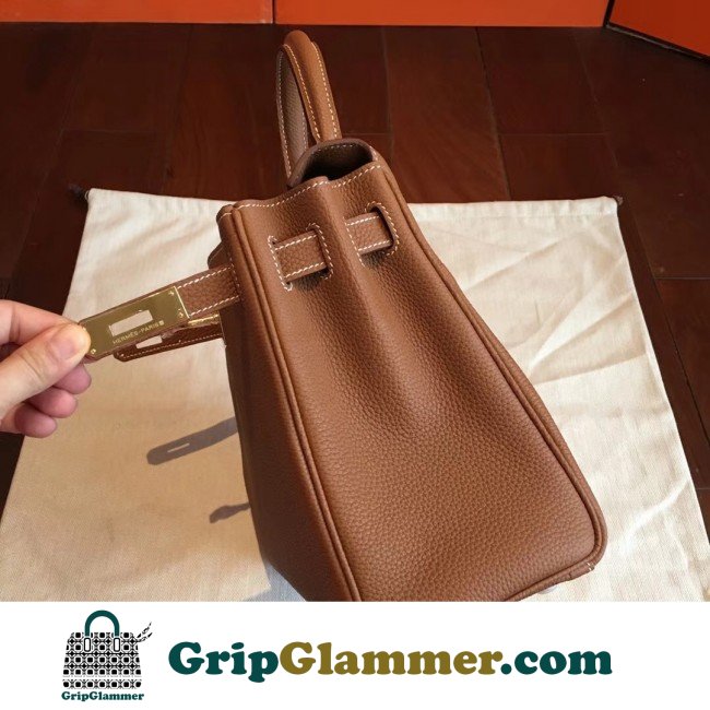 Hermes Gold Clemence Kelly Retourne 28cm Lushentic AAAAA Grade Replica - Image 3