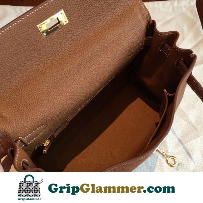 Hermes Gold Clemence Kelly Retourne 28cm Lushentic AAAAA Grade Replica - Image 4
