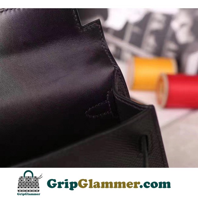 Hermes Black Epsom Kelly Mini II 20cm Lushentic AAAAA Grade Replica - Image 2