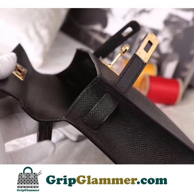 Hermes Black Epsom Kelly Mini II 20cm Lushentic AAAAA Grade Replica - Image 6