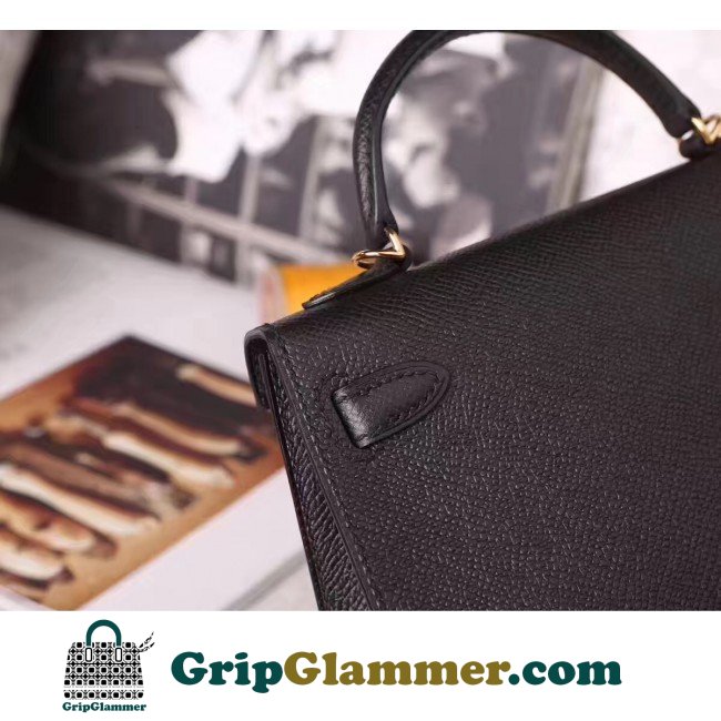 Hermes Black Epsom Kelly Mini II 20cm Lushentic AAAAA Grade Replica - Image 7