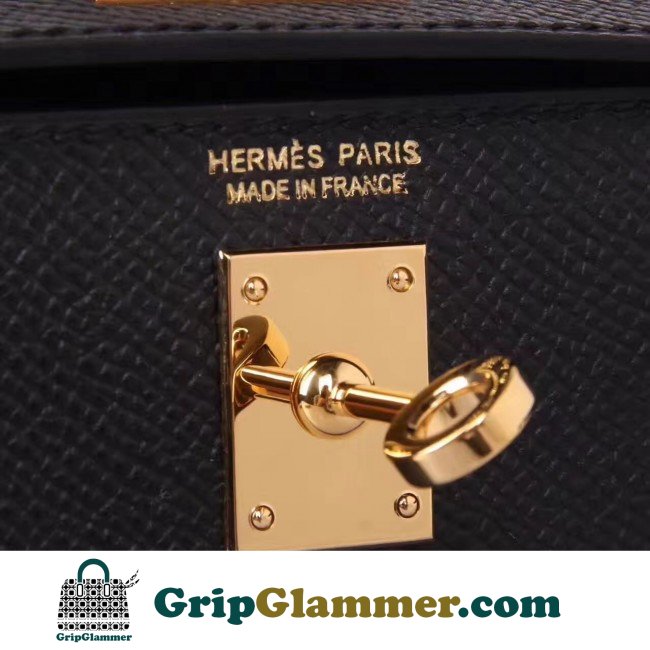 Hermes Black Epsom Kelly Mini II 20cm Lushentic AAAAA Grade Replica - Image 8