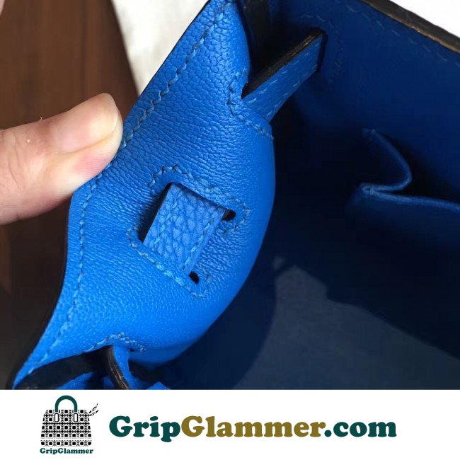 Hermes Blue Clemence Kelly 25cm Lushentic AAAAA Grade Replica - Image 2