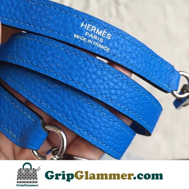 Hermes Blue Clemence Kelly 25cm Lushentic AAAAA Grade Replica - Image 6