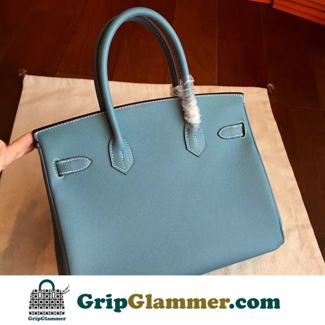 Hermes Blue Jean Epsom Birkin 30cm Lushentic AAAAA Grade Replica - Image 4