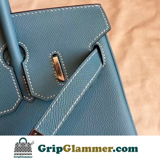 Hermes Blue Jean Epsom Birkin 30cm Lushentic AAAAA Grade Replica - Image 8