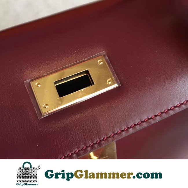 Hermes Bordeaux Box Kelly Retourne 28cm Lushentic AAAAA Grade Replica - Image 2